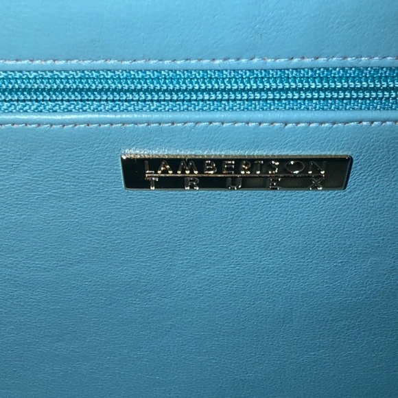 Lambertson Truex Classic Berry Crocodile Boxcar handbag. ❤️ - Picture 8 of 16